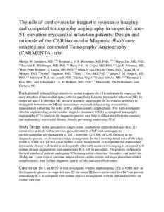 The role of cardiovascular magnetic resonance imaging and computed tomography angiography in suspected non– ST-elevation myocardial infarction patients: Design and rationale of the CARdiovascular Magnetic rEsoNance ima