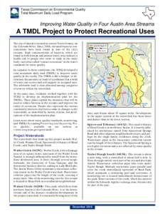 Project Overview: A TMDL Project to Protect Recreational Uses in Four Austin Streams