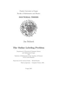 Charles University in Prague Faculty of Mathematics and Physics DOCTORAL THESIS  Jan Bul´anek