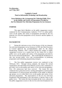 LC Paper No. CB[removed])  For discussion on 27 May 2013 Legislative Council Panel on Information Technology and Broadcasting