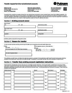 Transfer request form for nonretirement accounts
