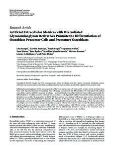 Artificial Extracellular Matrices with Oversulfated Glycosaminoglycan Derivatives Promote the Differentiation of Osteoblast-Precursor Cells and Premature Osteoblasts