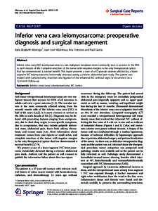 Inferior vena cava leiomyosarcoma: preoperative diagnosis and surgical management