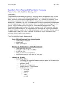 Pikes Peak Highway Monitoring Project Field Guide Appendix H