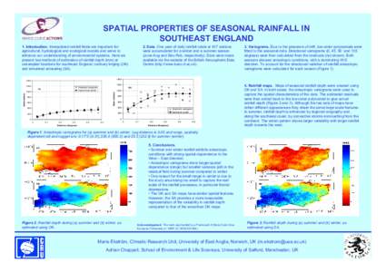 Spatial properties of seasonal rainfall in southeast England