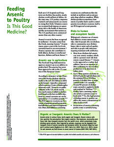 Feeding Arsenic to Poultry Is This Good Medicine?