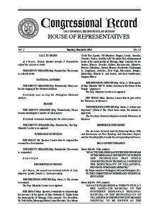 Congressional Record 15th CONGRESS, SECOND REGULAR SESSION