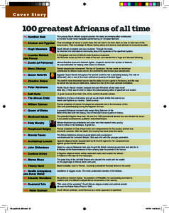 Cover Stor y  100 greatest Africans of all time 75. Hamilton Naki  The unsung South African surgical pioneer. He made an immeasurable contribution