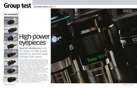 Group test  High-power Eyepieces under £270 WIth the right eyepiece it’s possible to feel like you’re walking in space