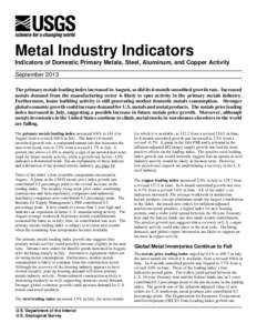 Metal Industry Indicators--September 2013