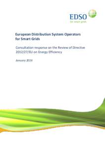 European Distribution System Operators for Smart Grids Consultation response on the Review of DirectiveEU on Energy Efficiency January 2016