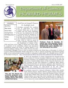 Howard Hermes  Volume III[removed]Department of Classics