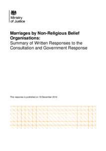 Marriages by Non-Religious Belief Organisations: