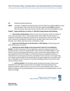 Approved Minutes of January 11, 2016 BCDC Design Review Board Meeting