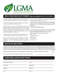 LGMA Sign Up Form