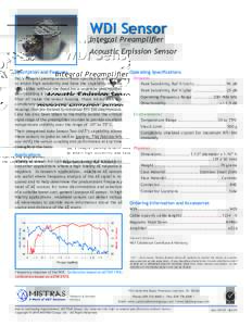 WDI Sensor  Integral Preamplifier Acoustic Emission Sensor Description and Features