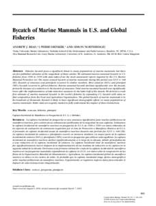 Bycatch of Marine Mammals in U.S. and Global Fisheries ANDREW J. READ,∗ ‡ PHEBE DRINKER,∗ AND SIMON NORTHRIDGE† ∗  Duke University Marine Laboratory, Nicholas School of the Environment and Earth Sciences, Beauf