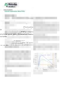 Autolab Application Note PV02  Photovoltaics Part 2 – Dye sensitized solar cells, impedance measurements Keywords