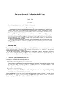 Backporting and Packaging in Debian 7. Juni 2004 Note l´egale ¨ Freie Inhalte. Dieser Beitrag ist lizensiert unter der UVM Lizenz fur Zusammenfassung