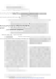 MATEC Web of Conferences 30, DOI: m atec conf 0 7  C Owned by the authors, published by EDP Sciences, 2015  Mechanical Performance of Montmorillonite Dispersed