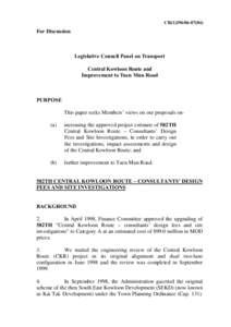 CB[removed])  For Discussion Legislative Council Panel on Transport Central Kowloon Route and