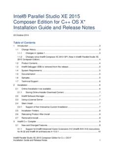 Intel® Parallel Studio XE 2015 Composer Edition for C++ OS X* Installation Guide and Release Notes