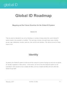 Global ID Roadmap Mapping out the Future Direction for the Global ID System Version 0.2  This document is intended to lay out our thinking on a number of areas where the current Global ID