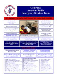 Centralia Amateur Radio Emergency Services Team 2012 Highlights - Serving The City Of Centralia With Amateur Radio Since 2007 Centralia July 4th Summerfest Celebration