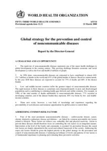 WORLD HEALTH ORGANIZATION FIFTY-THIRD WORLD HEALTH ASSEMBLY Provisional agenda item[removed]A53[removed]March 2000