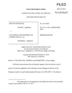 FILED NOV[removed]NOT FOR PUBLICATION UNITED STATES COURT OF APPEALS