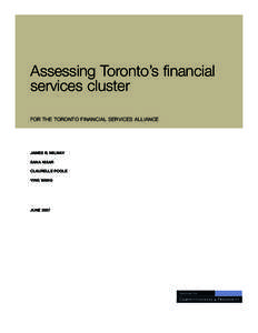 Assessing Toronto’s financial services cluster
