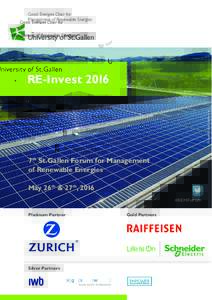 © Sankt Galler Stadtwerke  RE-Invest 2016 7th St.Gallen Forum for Management of Renewable Energies