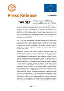 Press Release TARGET 12 MayTraining Augmented Reality