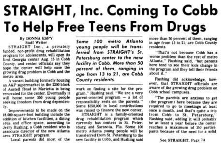 STRAIGHT, Inc. Coming To Cobb To Help Free Teens From Drugs By DONNA ESPY Staff Writer STRAIGHT Inc., a privately