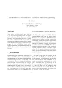 The Influence of Authenticated Theory on Software Engineering Ike Antkare International Institute of Technology United Slates of Earth 