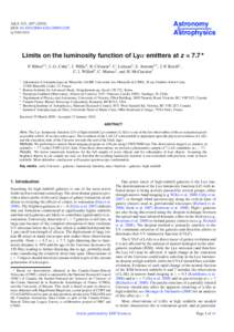 Limits on the luminosity function of Ly emitters at z = 7.7