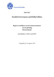 Faculteit Governance and Global Affairs Regels en richtlijnen van de examencommissie van de opleiding
