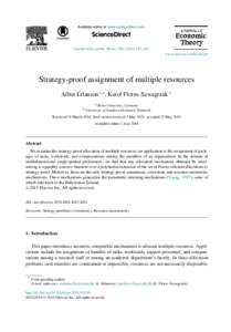 Strategy-proof assignment of multiple resources