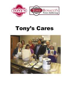 Tony’s Cares  Table of Contents Recycling Program