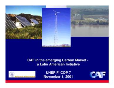 CAF in the emerging Carbon Market a Latin American Initiative UNEP FI COP 7 November 1, 2001 1  CAF MANDATE