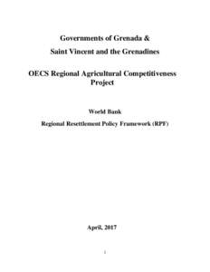 Governments of Grenada & Saint Vincent and the Grenadines OECS Regional Agricultural Competitiveness Project  World Bank