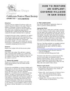 San Diego Chapter California Native Plant SocietyHOW TO RESTORE
