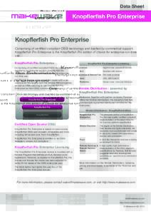 Data Sheet  Knopflerfish Pro Enterprise Knopflerfish Pro Enterprise Comprising of certified compliant OSGi technology and backed by commercial support,
