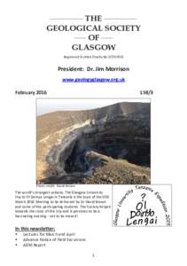 THE GEOLOGICAL SOCIETY OF GLASGOW Registered Scottish Charity No. SC007013