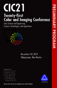 Twenty-first Color and Imaging Conference Color Science and Engineering Systems, Technologies, and Applications  November 4-8, 2013