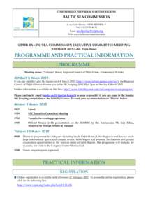 CONFERENCE OF PERIPHERAL MARITIME REGIONS  BALTIC SEA COMMISSION 6, rue Saint-MartinRENNES – F Tel. +Email: 