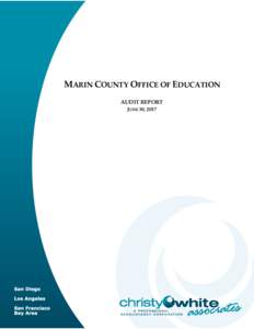 MARIN COUNTY OFFICE OF EDUCATION    AUDIT REPORT  JUNE 30, 2017   