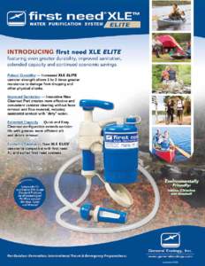 supersedes  General Ecology, Inc. introduces the first need XLE ELITE system, offering robust durability, improved sanitation, extended capacity, and enhanced economic savings for an even more