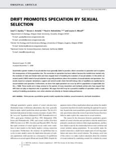 DRIFT PROMOTES SPECIATION BY SEXUAL SELECTION