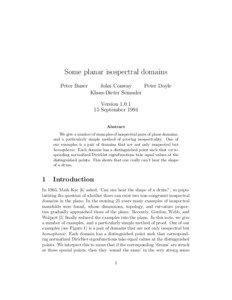 Some planar isospectral domains Peter Buser